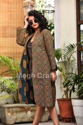 Ajrakh Cotton Reversible Quilted Jacket
