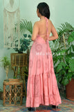 Robe longue dos nu en rayonne Om