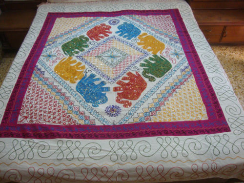 Designer Embroidered Bed Cover