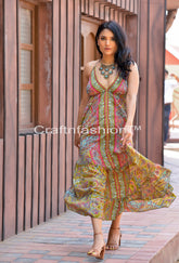Bohemian Silk Halter Dress
