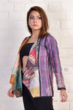 Chaqueta Kantha hecha a mano encogimiento de hombros