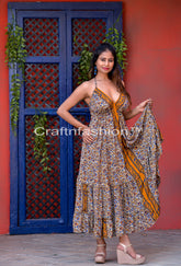 Women Silk Halter Maxi Dress