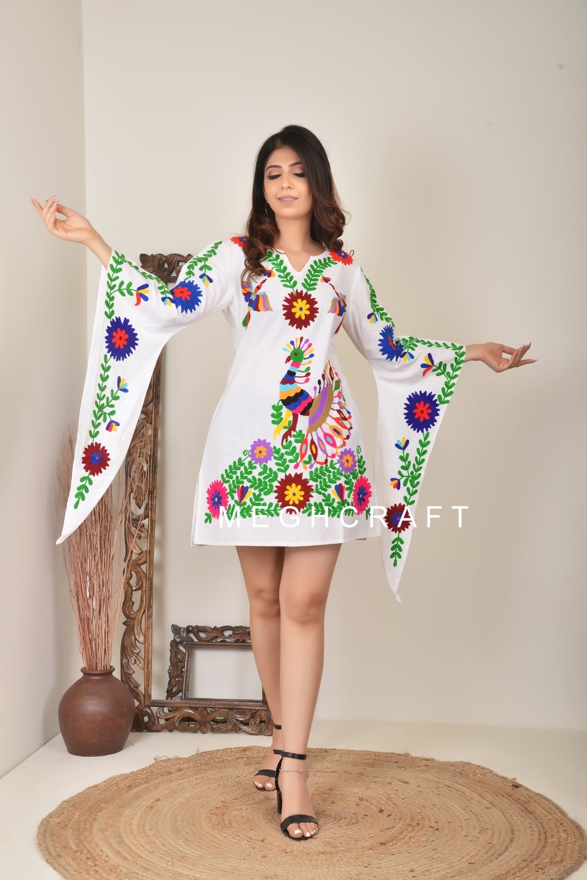Mexican Style Mini Dress Craft N Fashion Mexican Style Mini Dress Craft N Fashion