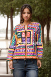 Bohemian Applique Work Bomber jacket