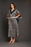 Ajrakh Silk Kaftan Dress
