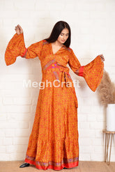 Bata de kimono de seda reciclada india