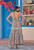 Bohemian Silk Halter Maxi Dress