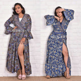 Wholesale Boho Silk Wrap Kimono Dress