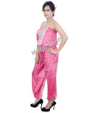 Pink Floral Silk Jumpsuit