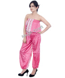Pink Floral Silk Jumpsuit