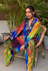 Multicolored Tie Dye Jumpsuit Set