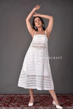 White Spaghetti Style Schiffli Dress