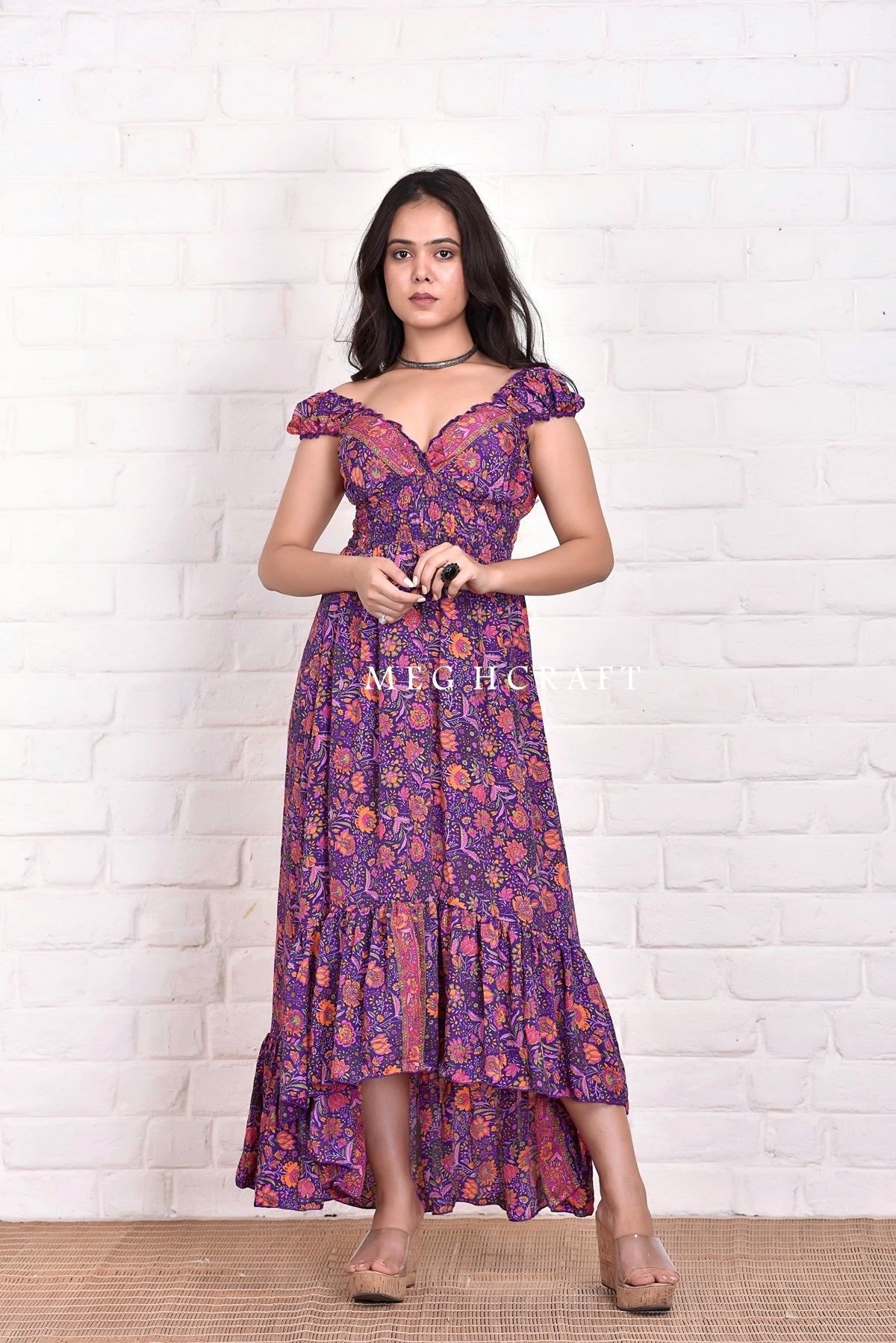 Spanish High Low Silk Dress Spanish High Low Silk Dress