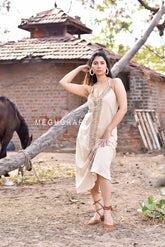 Vestido largo de algodón y cáñamo