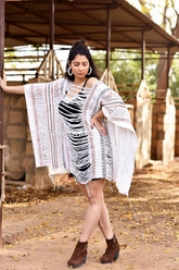 Beach Wear Frayed Hemp Poncho