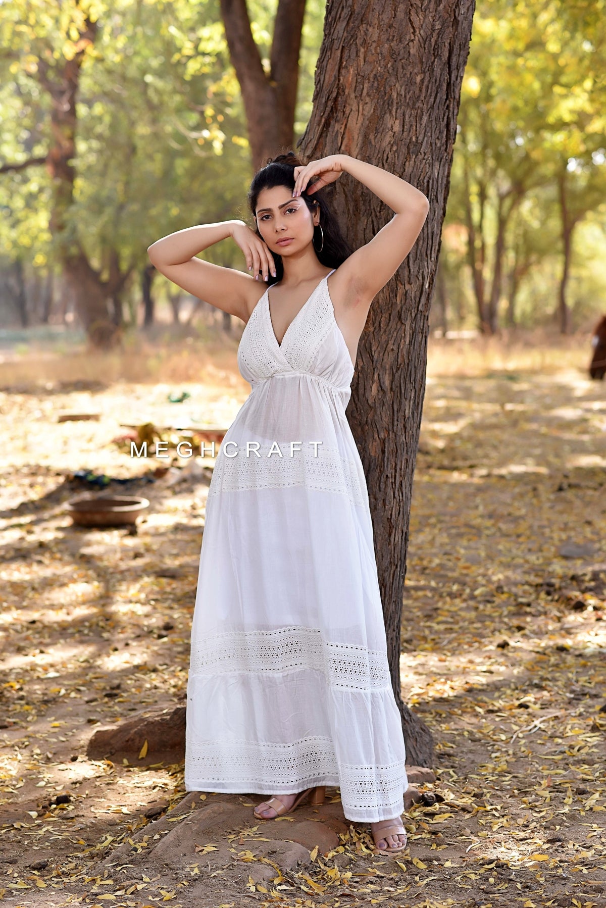 White Schiffli Cutwork Dress White Schiffli Cutwork Dress