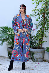Floral Embroidery Suzani Coat