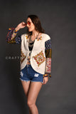 Ajrakh Applique Work jacket Jacket