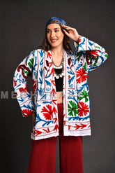 White Suzani Embroidered Jacket