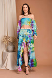 Tie Dye High Low Skirt Top Set