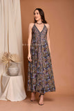 Paisley Boho Silk Maxi Dress