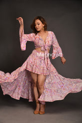 Bohemian High low Skirt Top Set