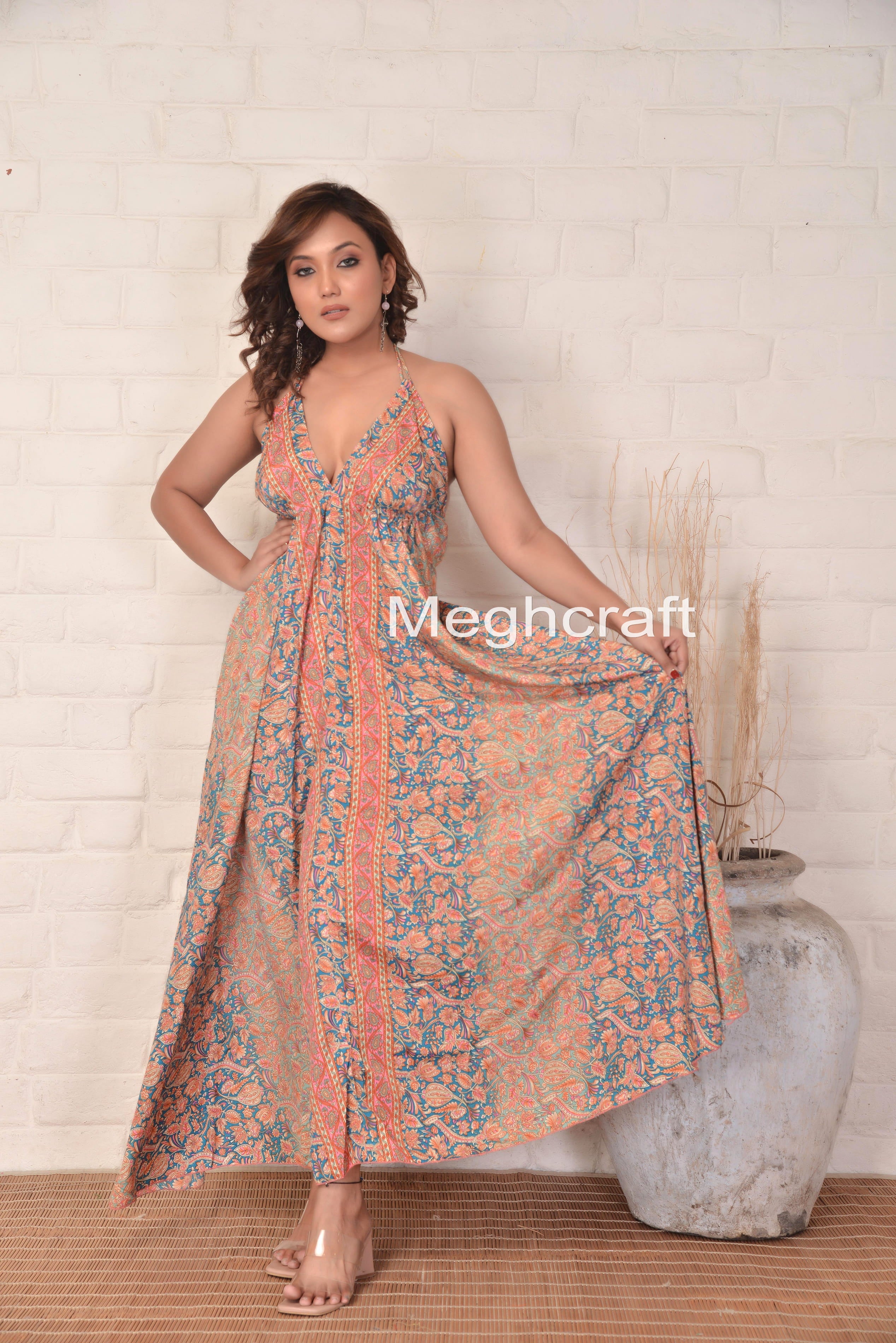 Long Flowy Halter Beach Dress Craft N Fashion Long Flowy Halter Beach Dress Craft N Fashion