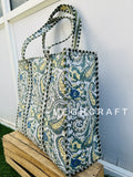Paisley Cotton Quilted Tote Bag