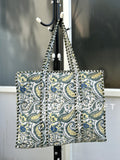 Paisley Cotton Quilted Tote Bag