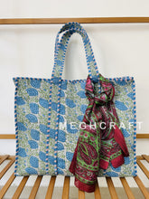 Block Print Cotton Quilted Tote Bag