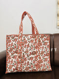 Block Printed Cotton Quilted Tote Bag