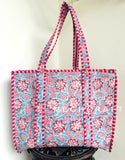 Cotton Quilted Tote Bag Women