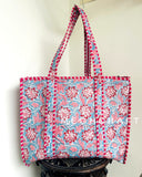 Cotton Quilted Tote Bag Women