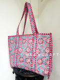 Cotton Quilted Tote Bag Women