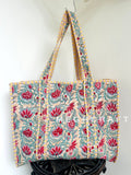 Cotton Quilted Tote Beach Bag