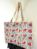 Cotton Quilted Tote Beach Bag