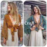 Wholesale Bell Sleeve Tie Tops