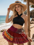 Wholesale Recycled Vintage Silk Sari Mini Skirt