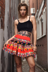 Hippie Festival Wear Mini Skirt