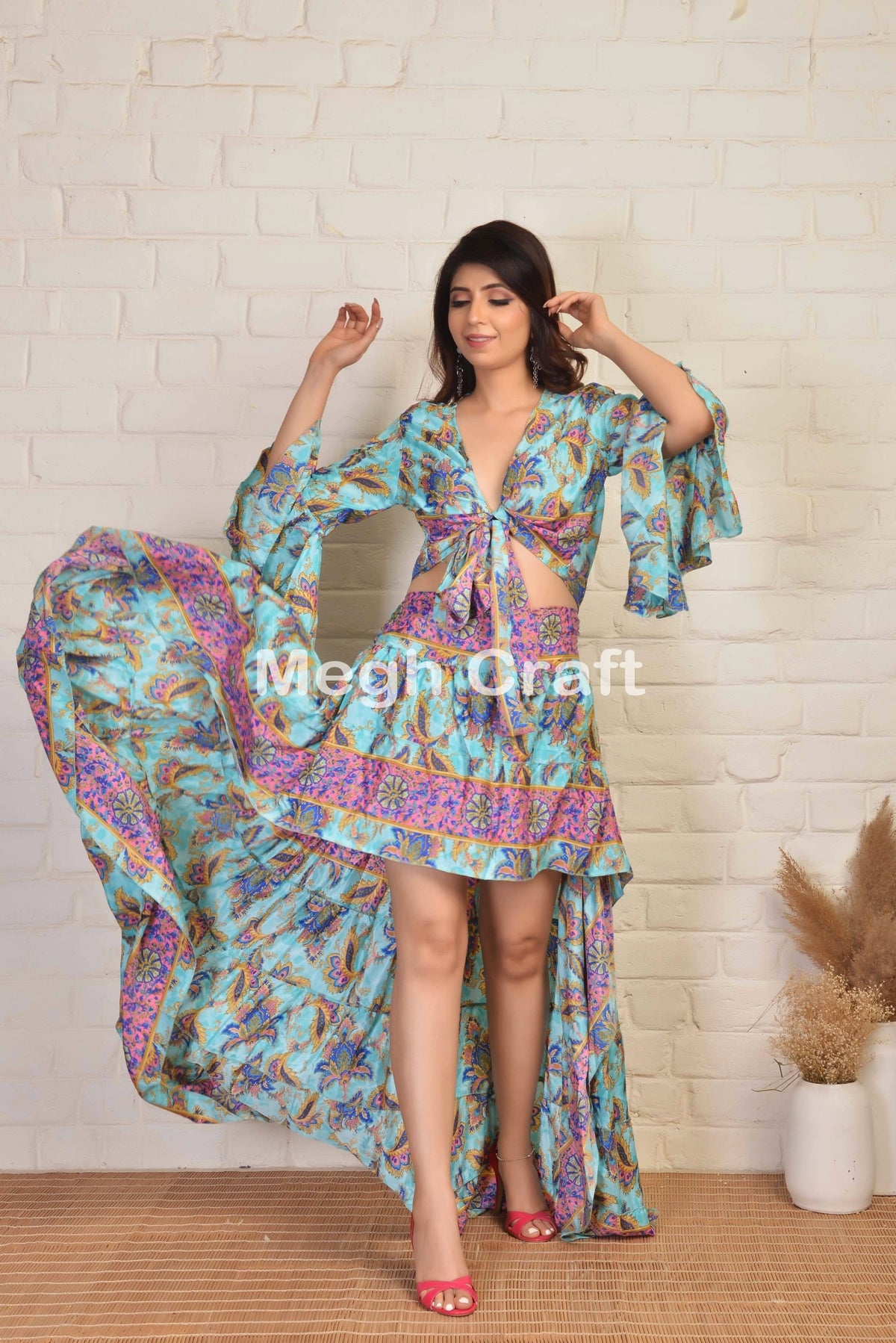 Tie Top-Ibiza Skirt Set