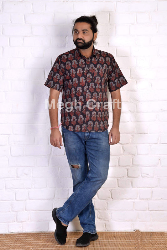 Camisa de hombre de algodón Ajrakh