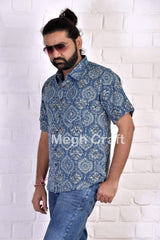 Chemise homme en coton Kantha