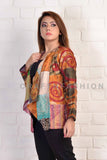 Chaqueta Kantha hecha a mano encogimiento de hombros