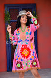 Robe tunique brodée bohème