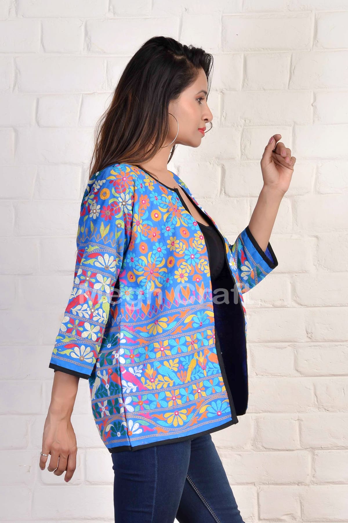 Cotton Blue Koti Jacket | Navratri special, Clothes for women, Boho