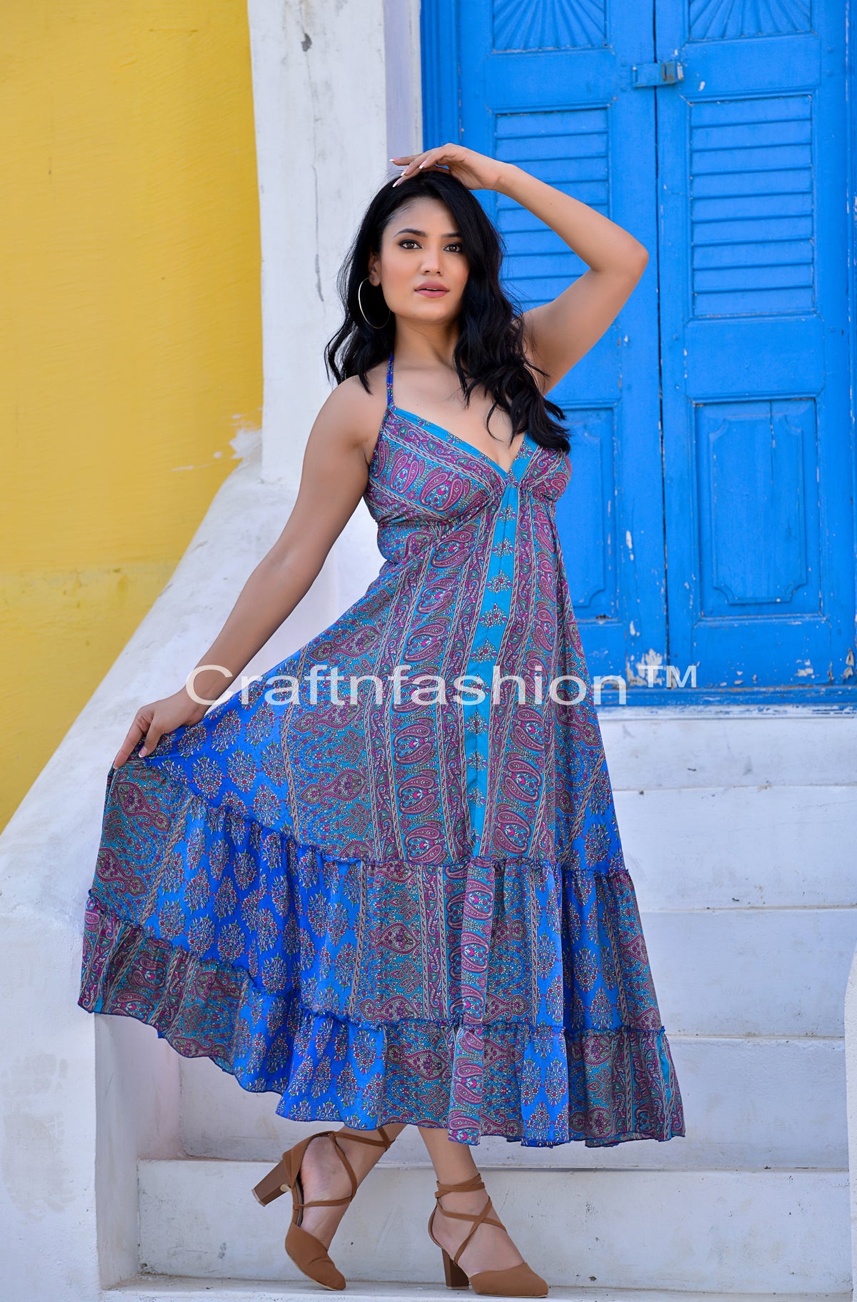 Bohemian Silk Maxi Dress