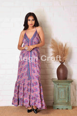 Purple Indian Silk Maxi Dress