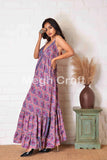 Robe longue en soie indienne violette