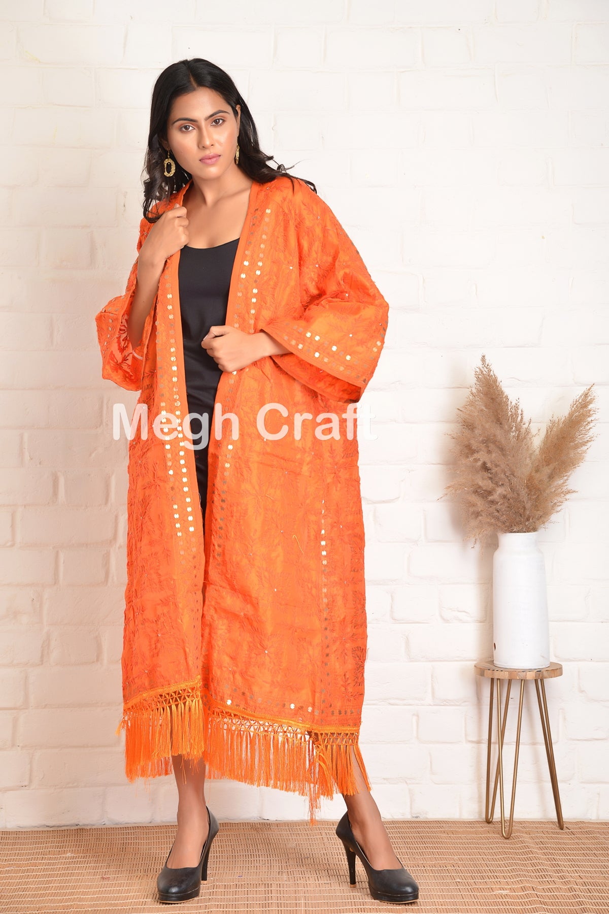 Fringe Robe Embroidered Fringe Kimono Robe – Craft N Fashion