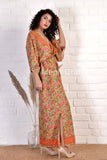 Paisley Upcycled Silk V-Neck Dress